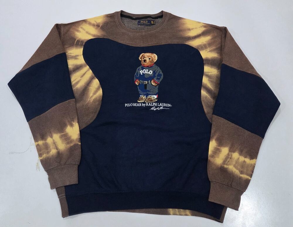 Vintage Polo Reworked Sweatshirt – Unique Upcycled Panelled Jumper – Size XL